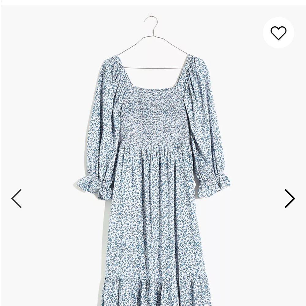 Madewell lucie smocked dress in sunflower field EUC XL